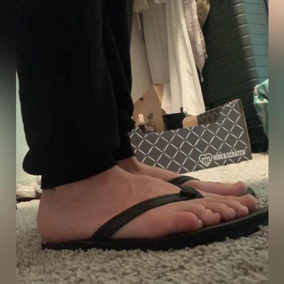 Black Rainbow Leather Sandals - Picture 5 of 5